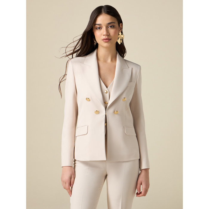 Oltre - Blazer effetto doppiopetto - Beige