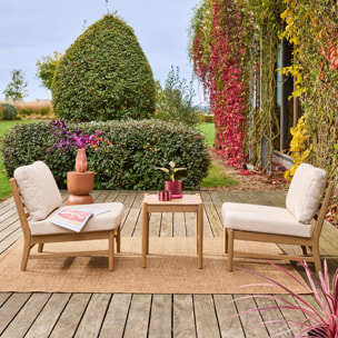 Salon de jardin bois d'acacia 2 places  LUNARI
