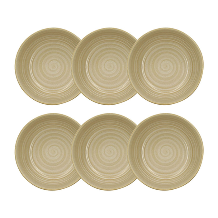 Lot de 6 bols 16,5cm en grès jaune TURBOLINO