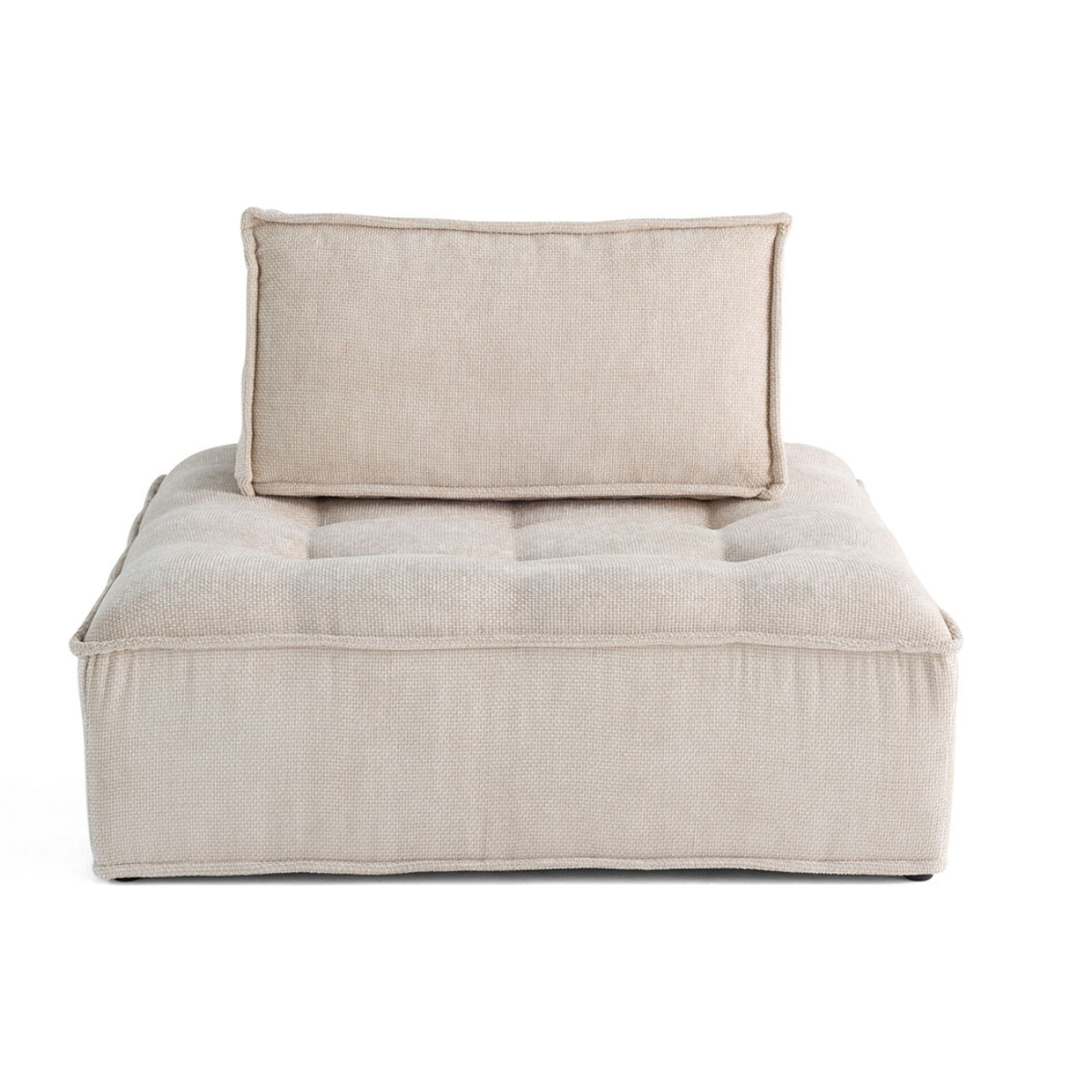 Marisol - module d'assise - velours texturé - Beige