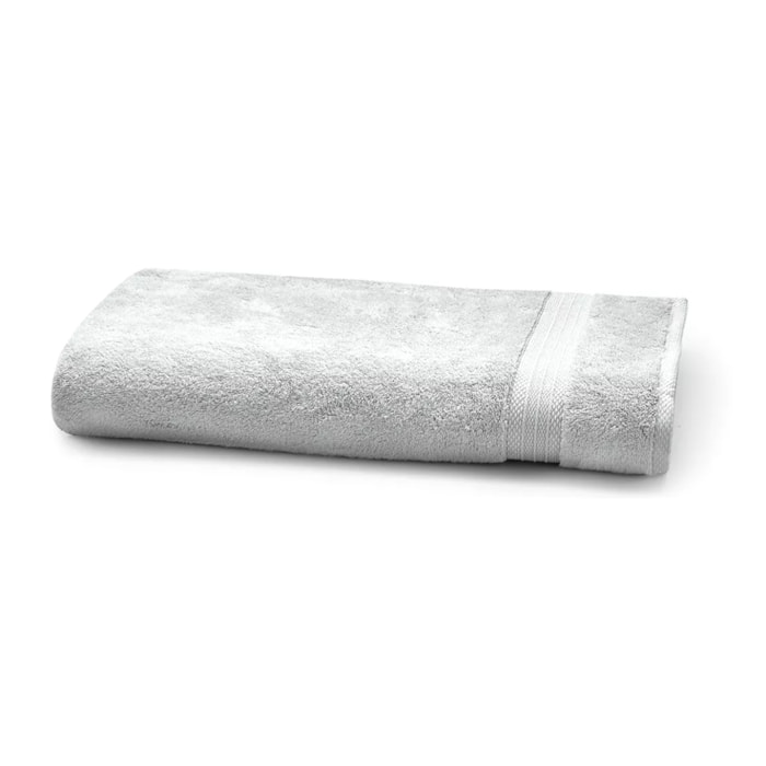 Serviette eponge pur coton 550 g/m² uni gris Elea nuage