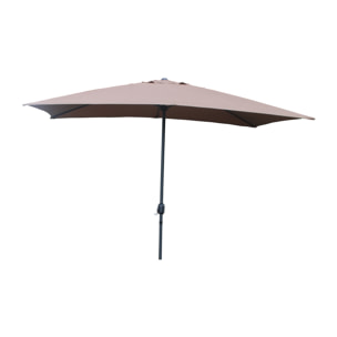 Parasol droit rectangulaire 3 x 2 m chocolat LIGURIA