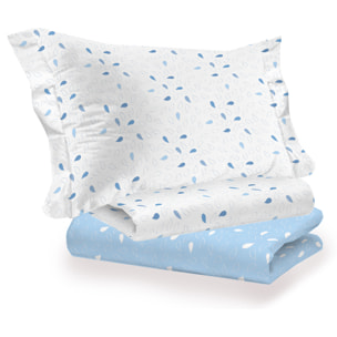 Completo letto goccia azzurro