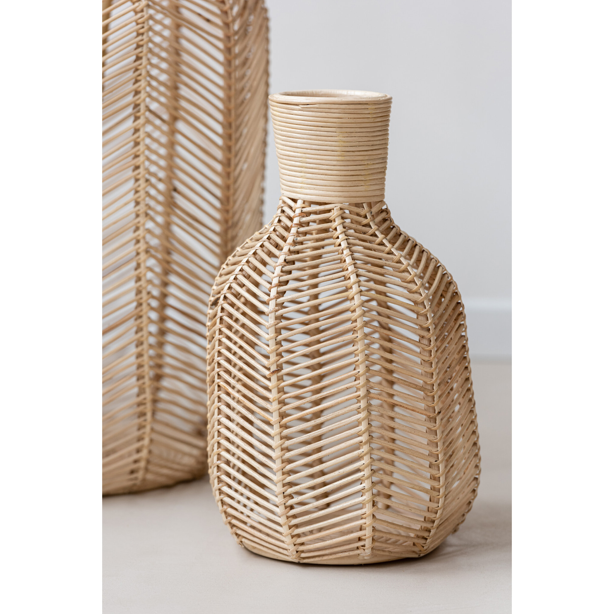 J-Line panier Bouteille - raffia -  naturel - Ø 23 cm