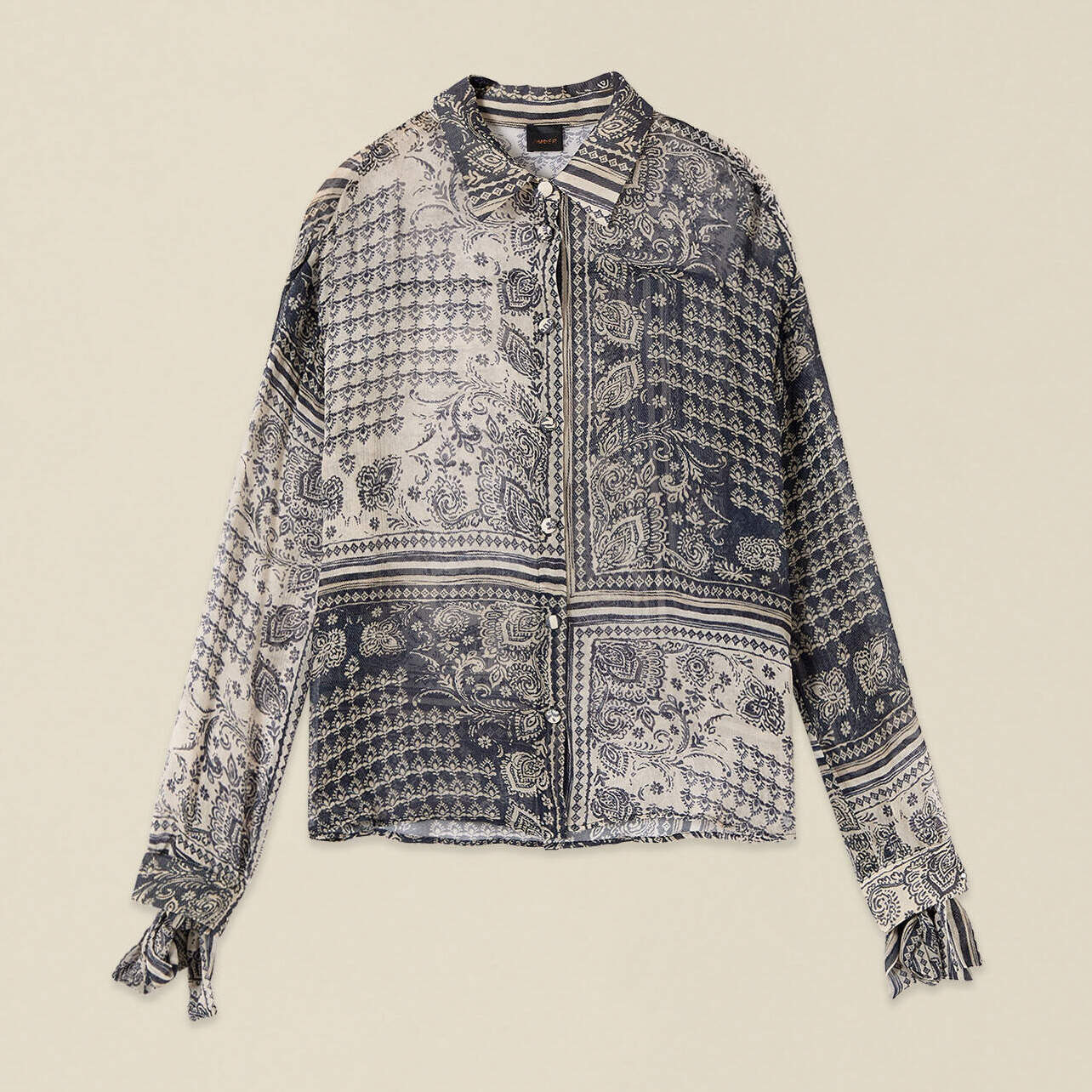 Oltre - Camicia in viscosa fantasia - Blu