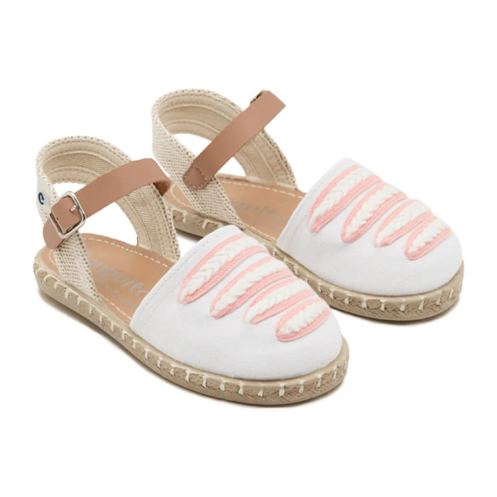 Conguitos - Sandali estivi in juta con zeppa per bambina comodi