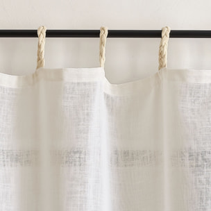 Voilage polylin à pattes tressées - Blanc