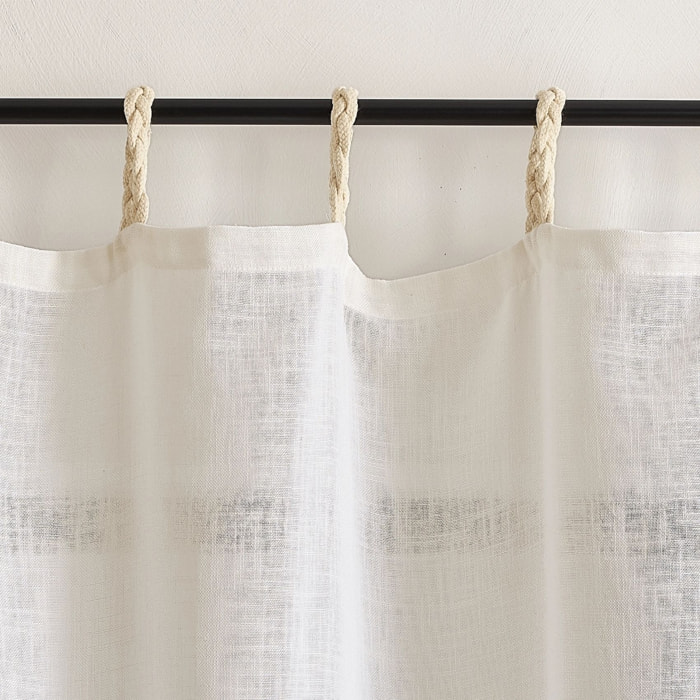 Voilage polylin à pattes tressées - Blanc