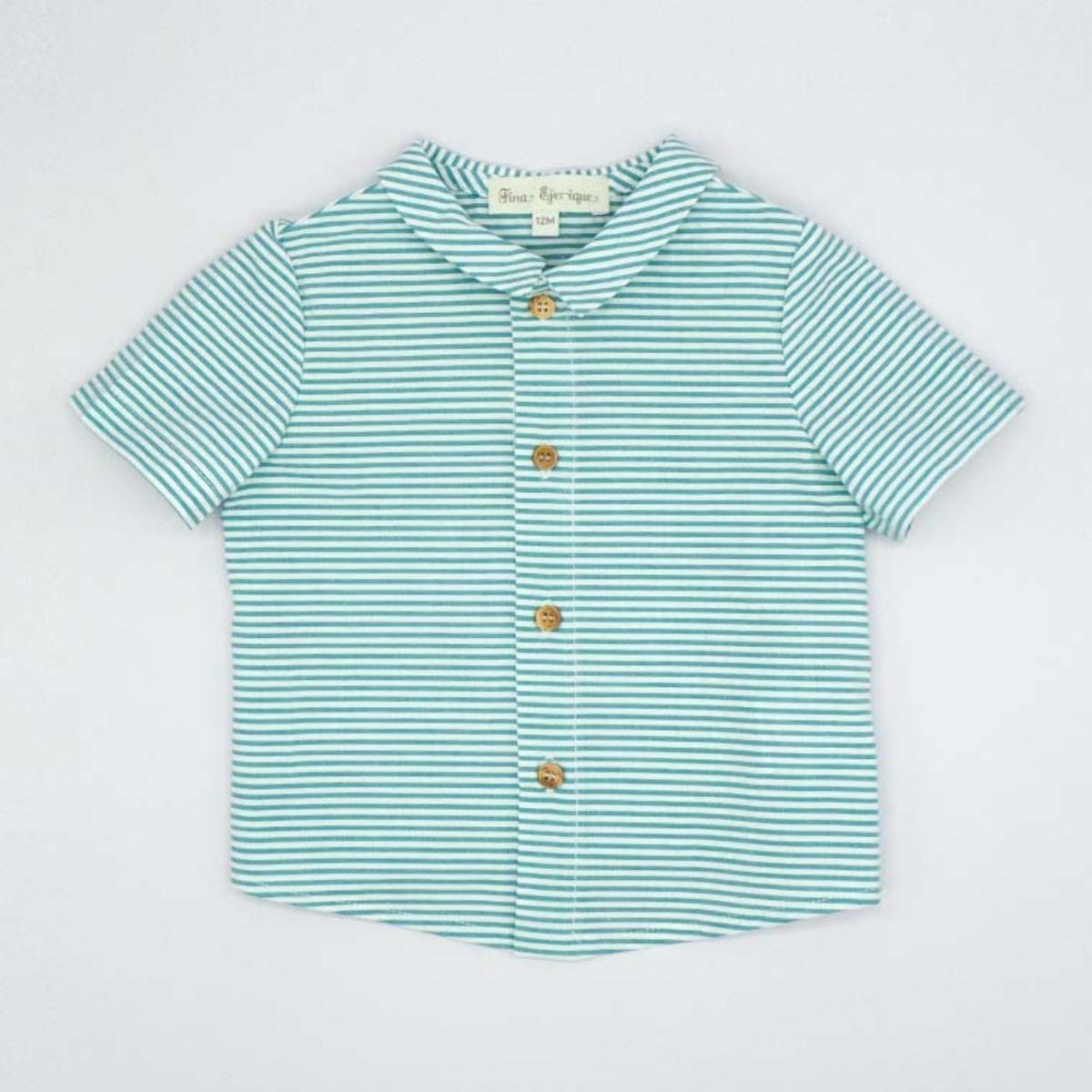 CAMISA MANGA CORTA RAYAS VERDE Y BLANCO