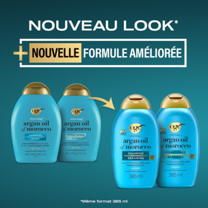OGX Après-Shampooing Réparateur Huile d'Argan du Maroc, 385ml – Soin capillaire pour cheveux secs et abîmés – Après-shampoing sa
