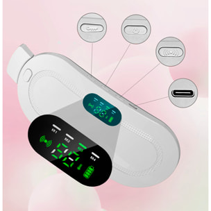 Cinturón de masaje abdominal con 3 niveles de calor rápido y función de masaje con 4 modos de vibración.