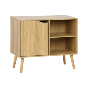Buffet de rangement effet frêne 1 porte. 2 étagères. buffet bas. 80cm