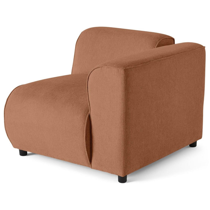 Suaro - Module d'assise d'angle droit en tissu texturé - Terracotta