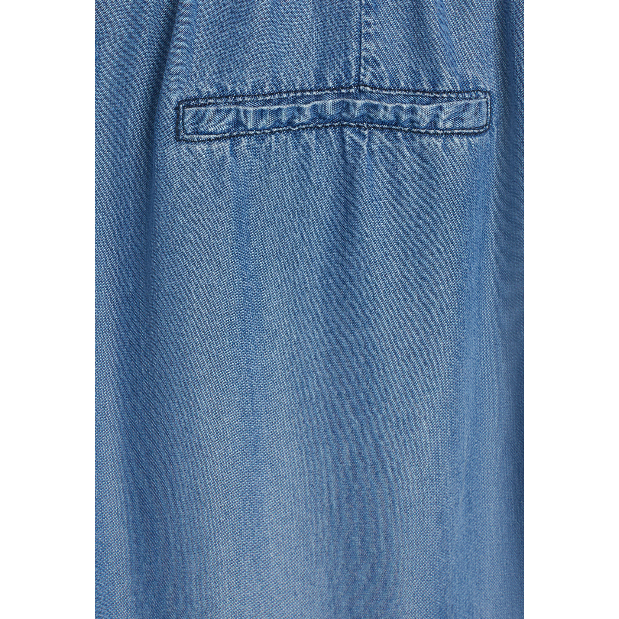 Pantaloni gamba ampia in tessuto chambray effetto denim