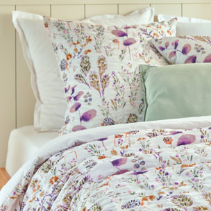Parure de lit imprimée Floral 240x220cm blanc