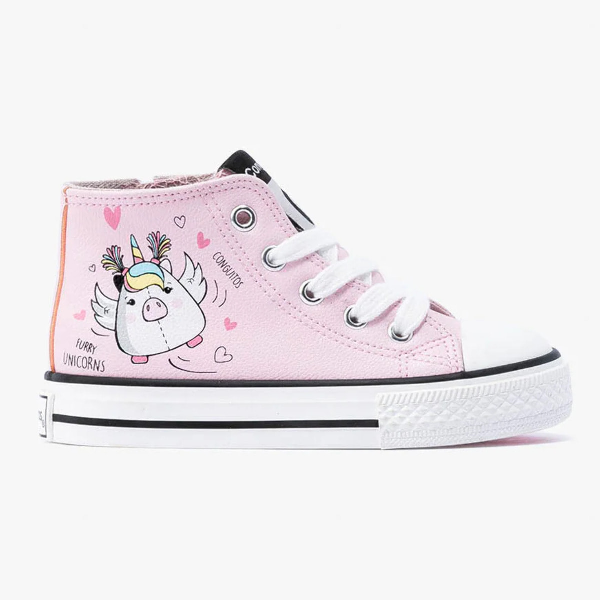 Zapatillas Unicorn Hi-Top Niña Napa Rosa