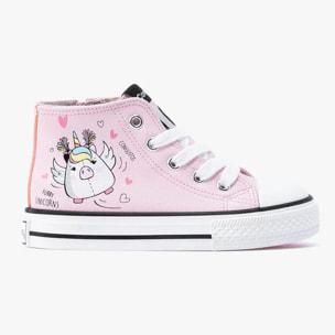 Zapatillas Unicorn Hi-Top Niña Napa Rosa