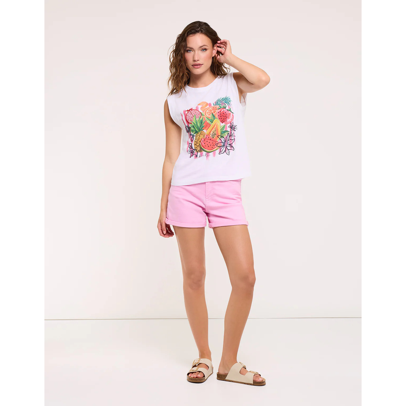 Camiseta Frutas Pedrería Blanco - Kitaya