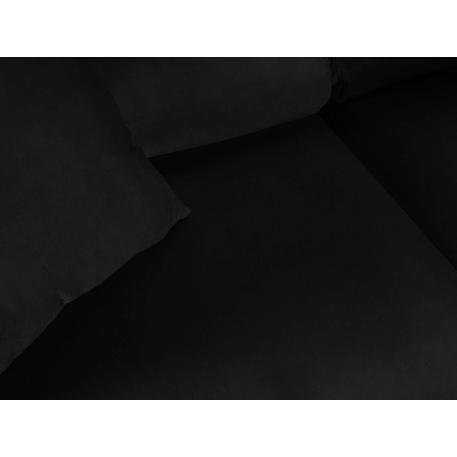 Canapé d'angle droit convertible avec coffre de rangement "Kyoto" 5 places en velours noir