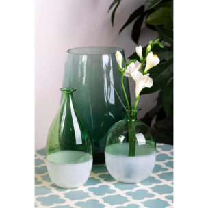 Bottoglia/Vaso Rotondo - Pezzi 2 - Colore Verde - 11x17Hx11cm - Bianchi Dino