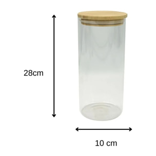Boite de conservation en verre avec couvercle en Bambou Fackelmann Nature