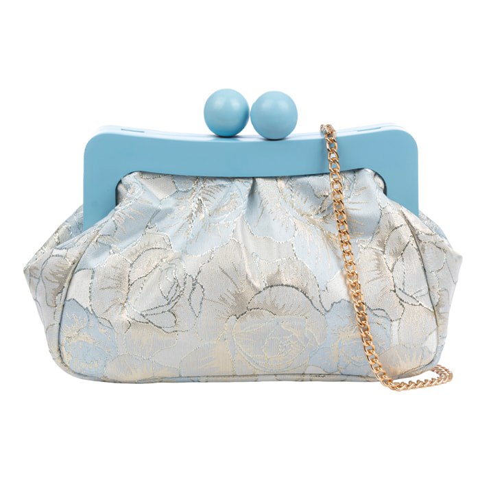Bormida Bolso bandolera Mujer. Fabricado en madera y tela con diseños florales.