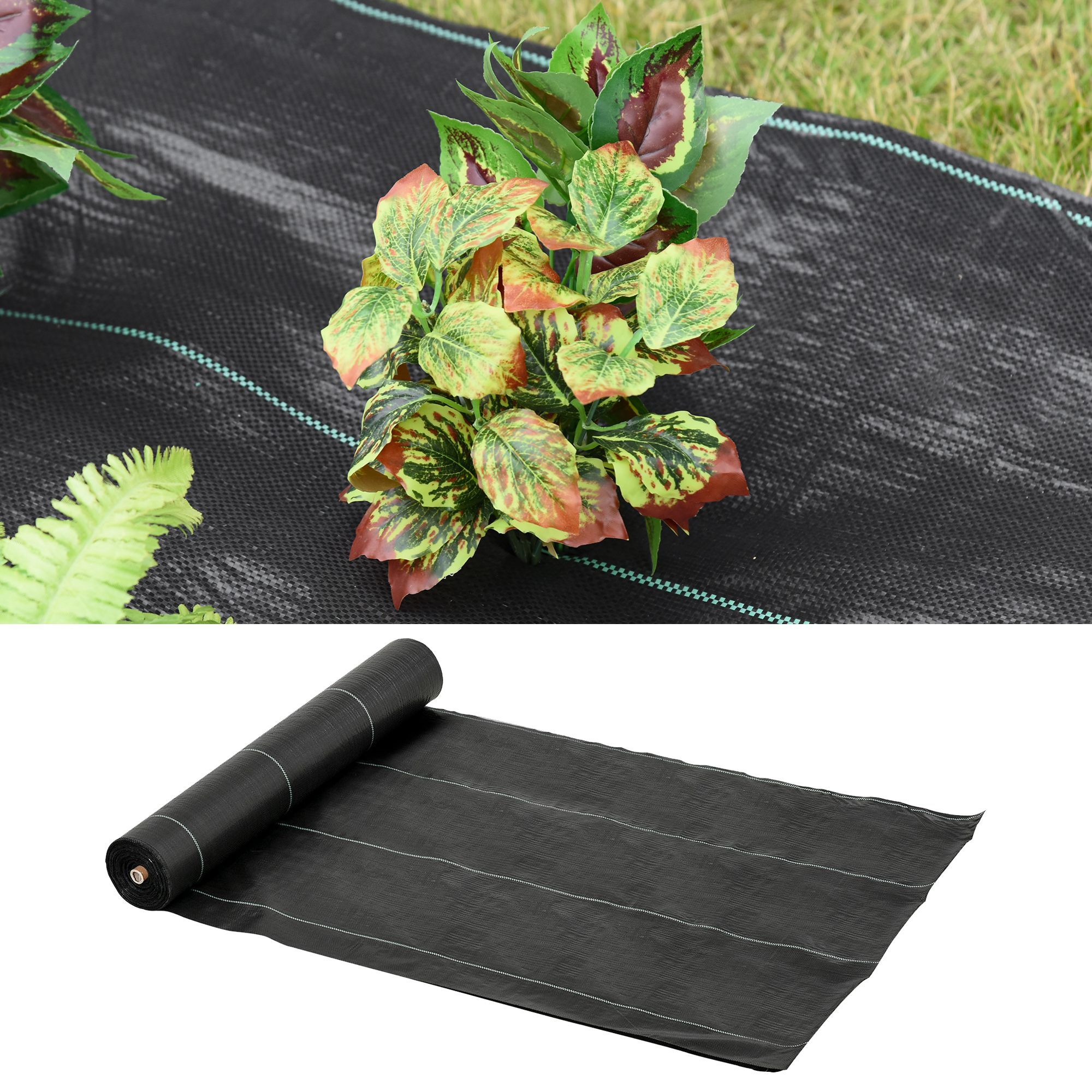 Malla Antihierbas Malla Antihierbas 2x50 m Malla Antimaleza Malla Geotextil contra Malas Hierbas y Malezas 100 g/m² para Jardín Terraza Patio Negro