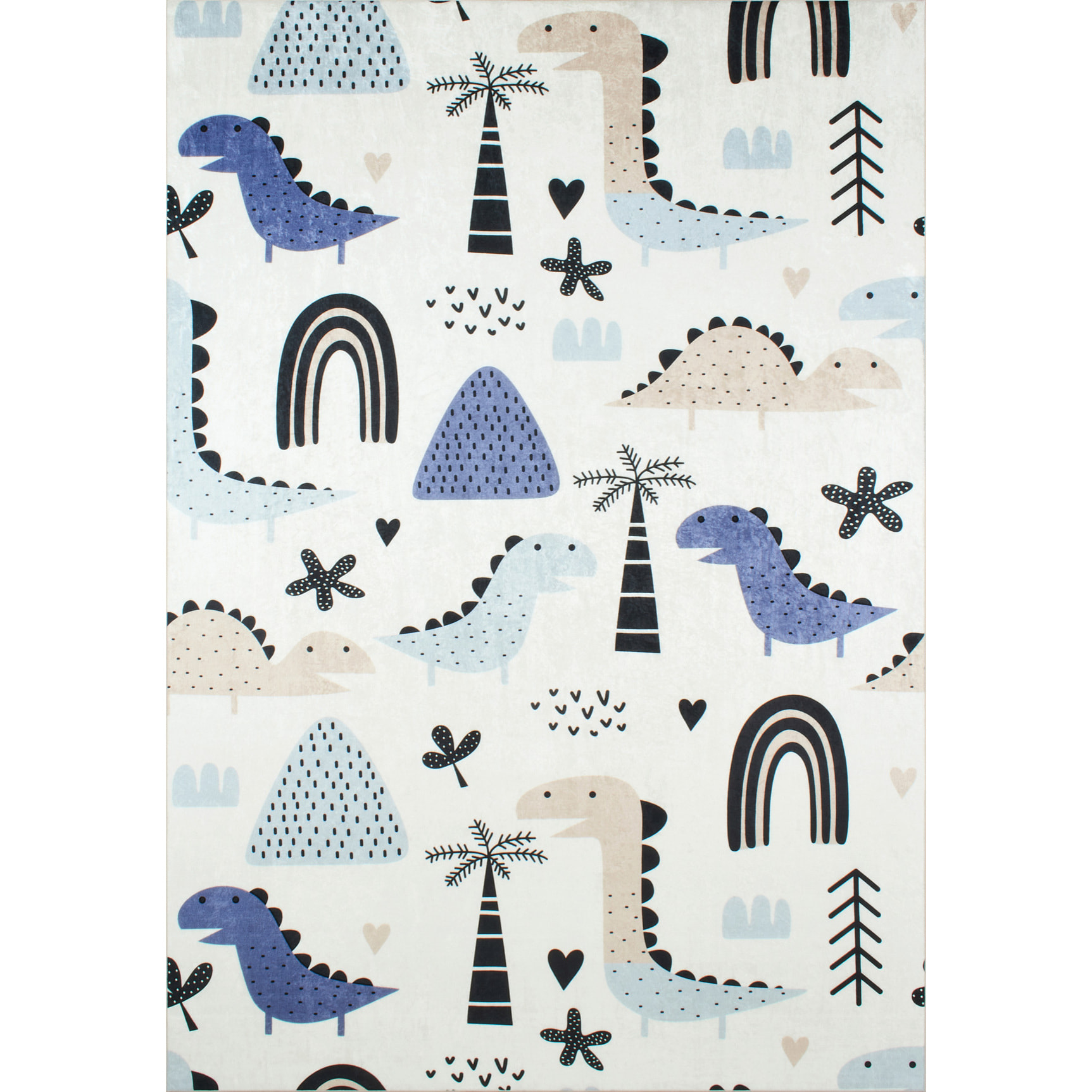 HAPPY - Tapis dinosaure bleu pour chambre enfant et bébé