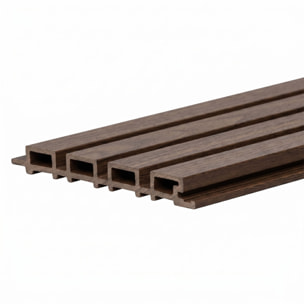 Chopin - Set 6 Pannelli Fonoassorbenti Decorativi 18x235x2,1 cm per Interno ed Esterno in WPC Walnut