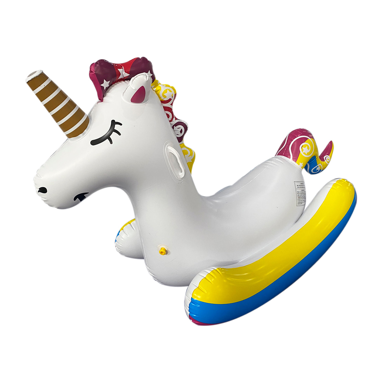 DAM Sillón flotador infantil hinchable, diseño unicornio, dispara agua. 72x67x58 Cm. Color: Blanco
