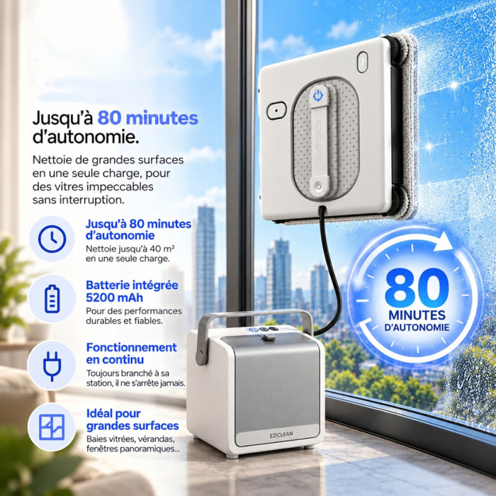 Robot Lave-vitres avec Station eziclean®Windobot S15 Station X