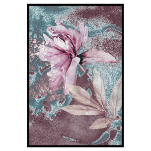 Affiche encadrée fleur rose texturée Affiche + cadre en métal - Noir