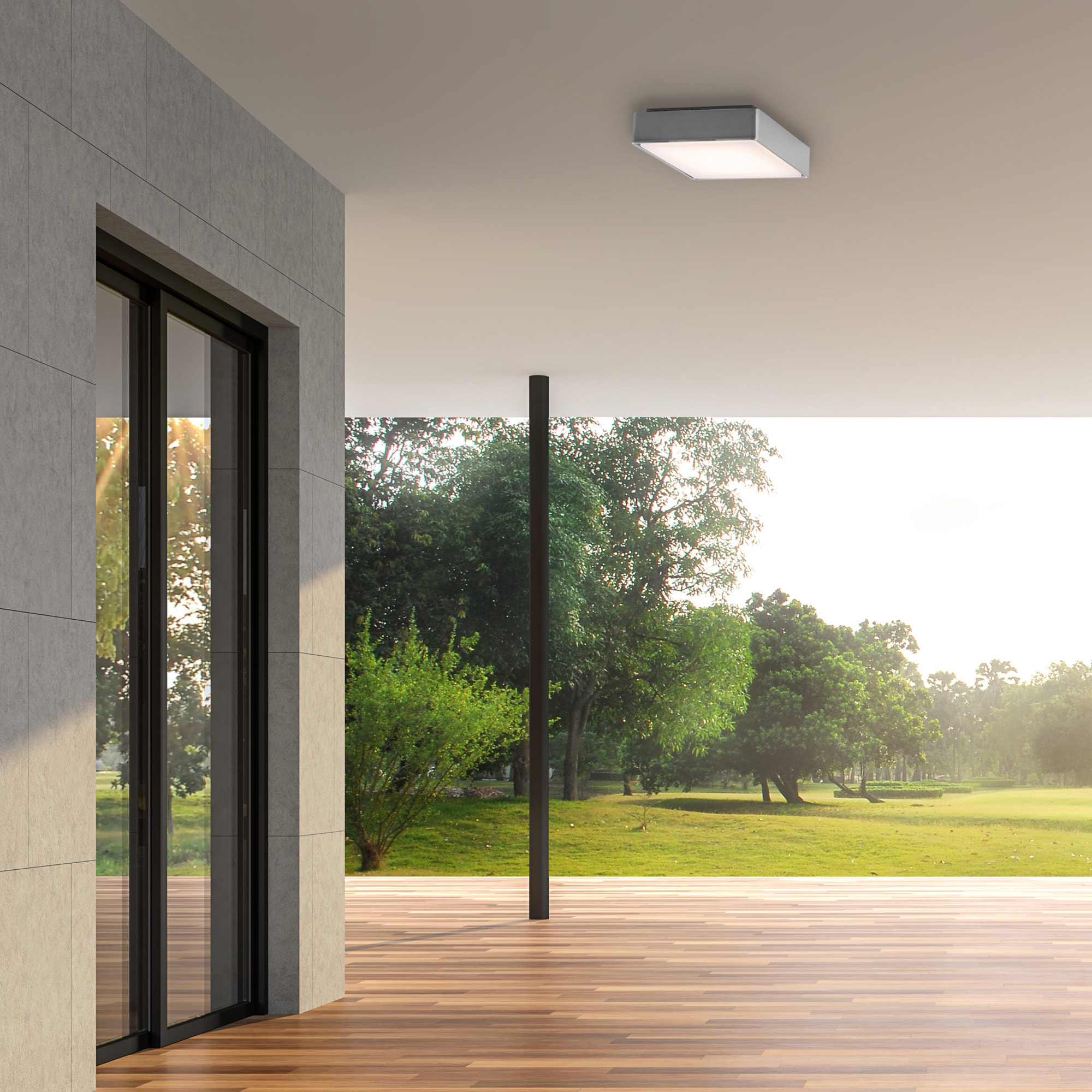 LEDS C4 Plafon ip66 kossel direct 220mm led 6.5w 3000k gris 419lm