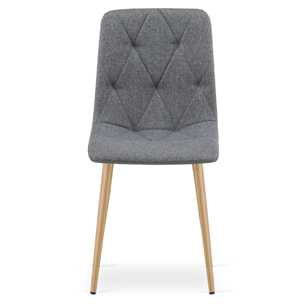 Sedia Imbottita Libra Grigio Scuro con Gambe Effetto Rovere