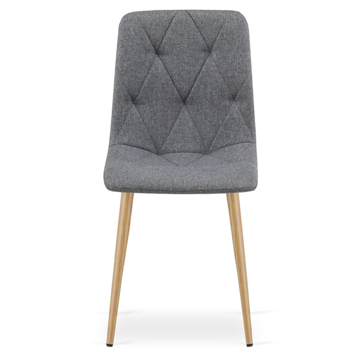 Sedia Imbottita Libra Grigio Scuro con Gambe Effetto Rovere