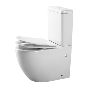 Pack Wc A5 + Manchon Connecteur | Toilette En Céramique | Manchon Extensible 150-470Mm | Wc Avec Abattant Frein De Chute | Double Chasse | Sortie Duale | Alday