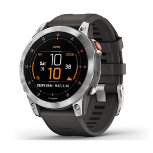 GARMIN epix (Gen 2) Plata Smartwatch 47mm / Correa silicona Gris