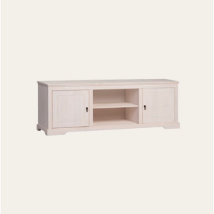 Meuble tv Tarifa -bois massif d'araucaria-couleur baishi 160 x 55 x 40 cm