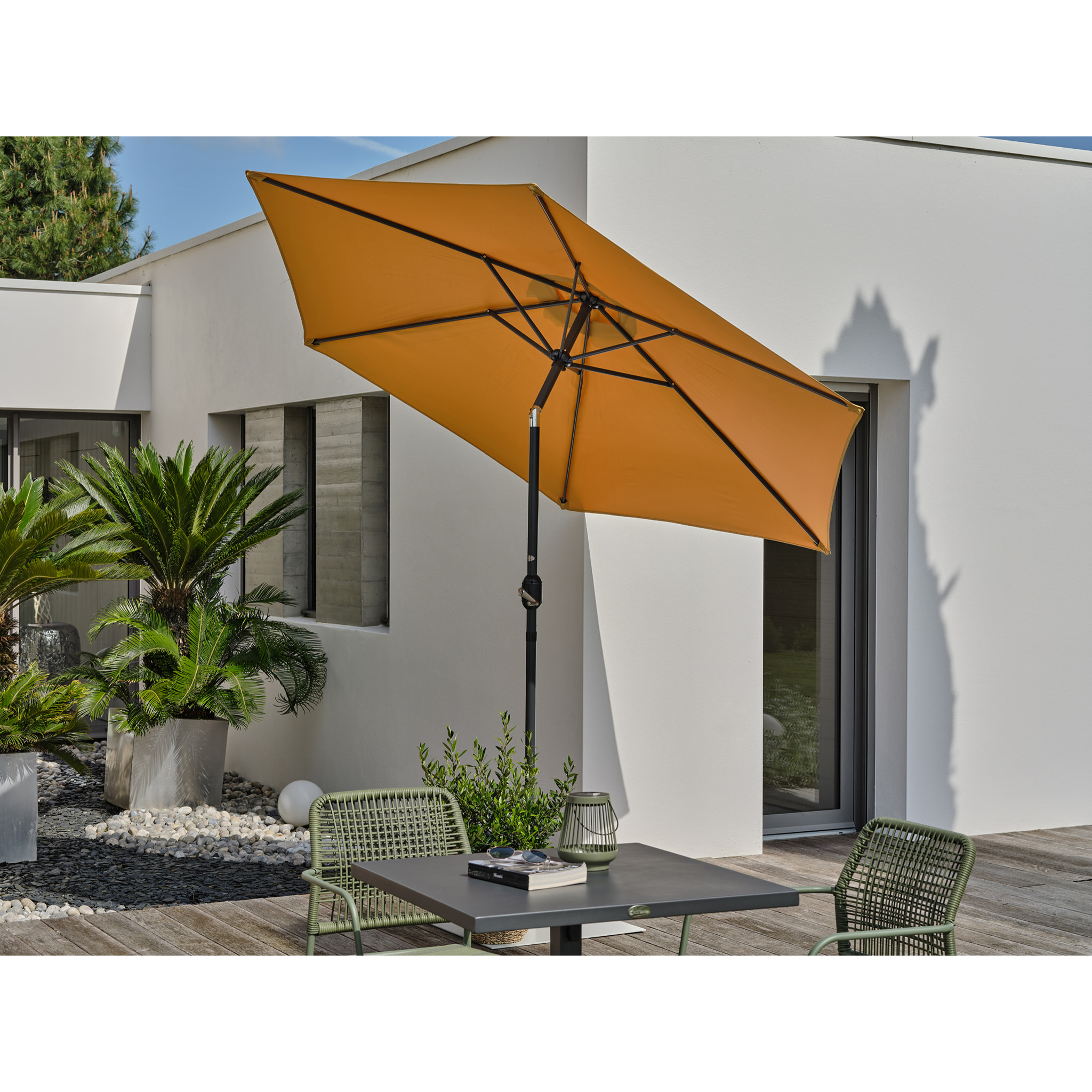 MARBELLA - Parasol à manivelle en aluminium  et toile