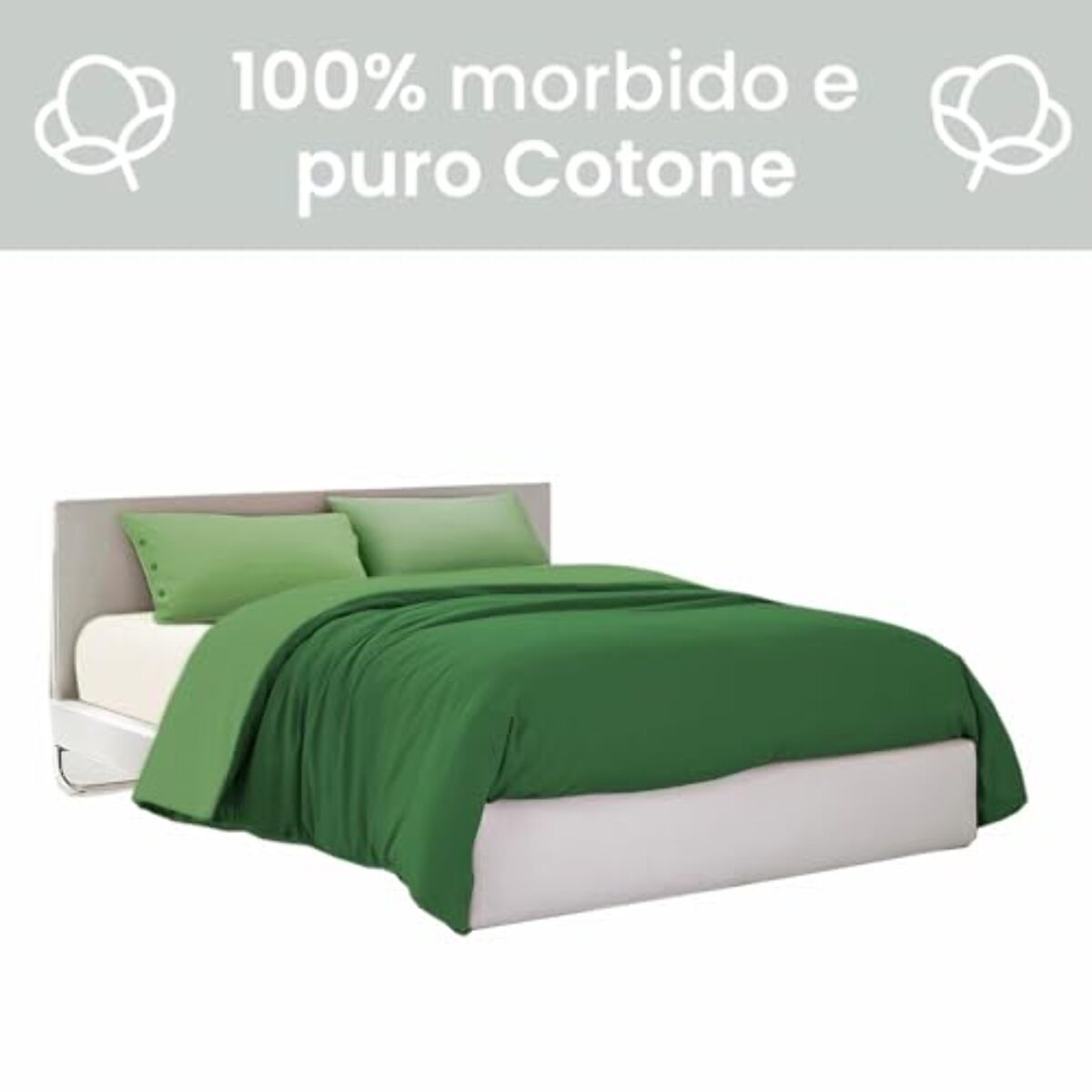 Intrecci Parure Copripiumino Bicolore 100% Cotone 255x240 , Matrimoniale