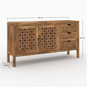 Buffet ajouré en bois de manguier - Jaya