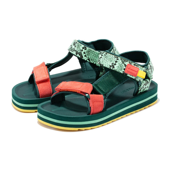 Sandalias Mujer Forest High Franjas Verde