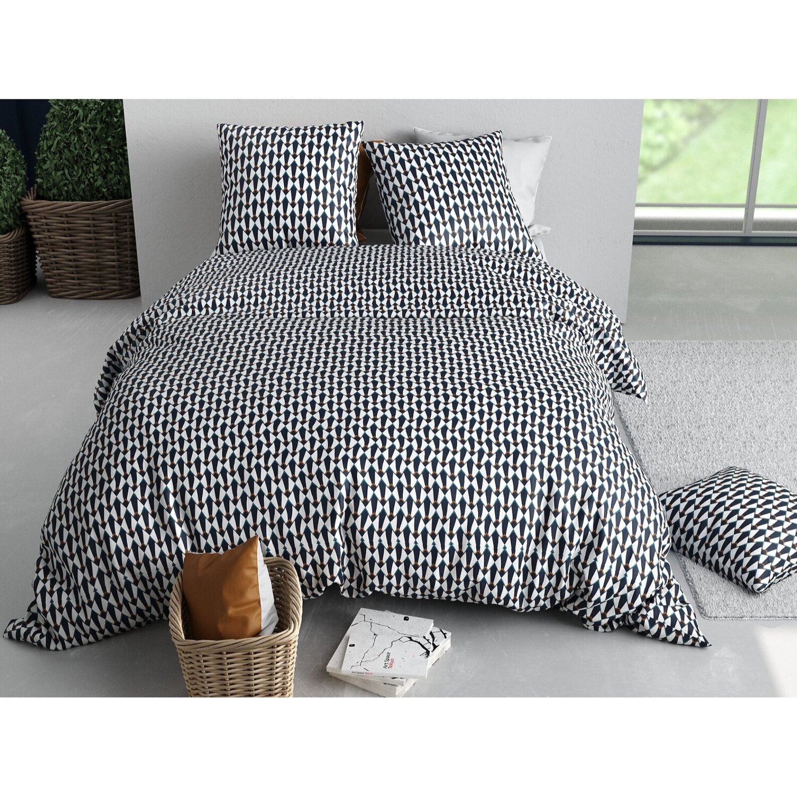 Parure housse de couette coton multicolore