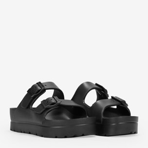 Sandalias de goma con plataforma negras