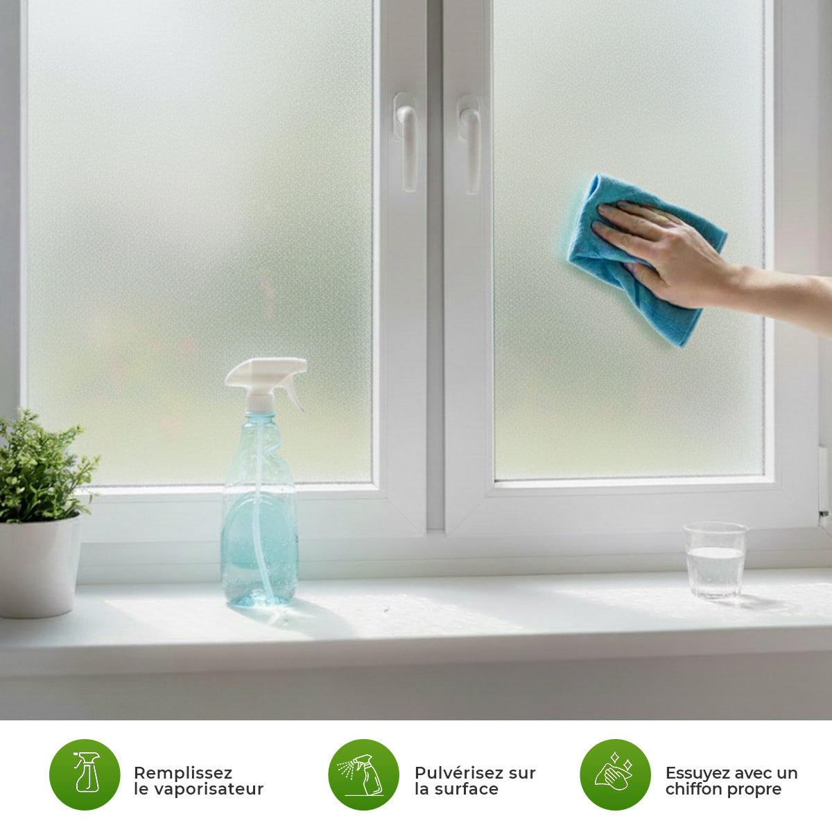 Rouleau vitrostatique pour vitre au mètre - Film Anti Regard Electrostatique Occultant Vitre Anti UV