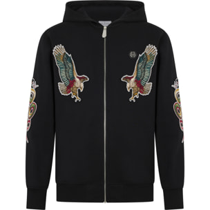 PHILIPP PLEIN Zip Hoodie Tattoo Patches