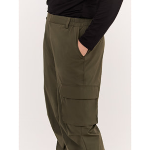 Fiorella Rubino - Pantaloni cargo in nylon - Verde militare