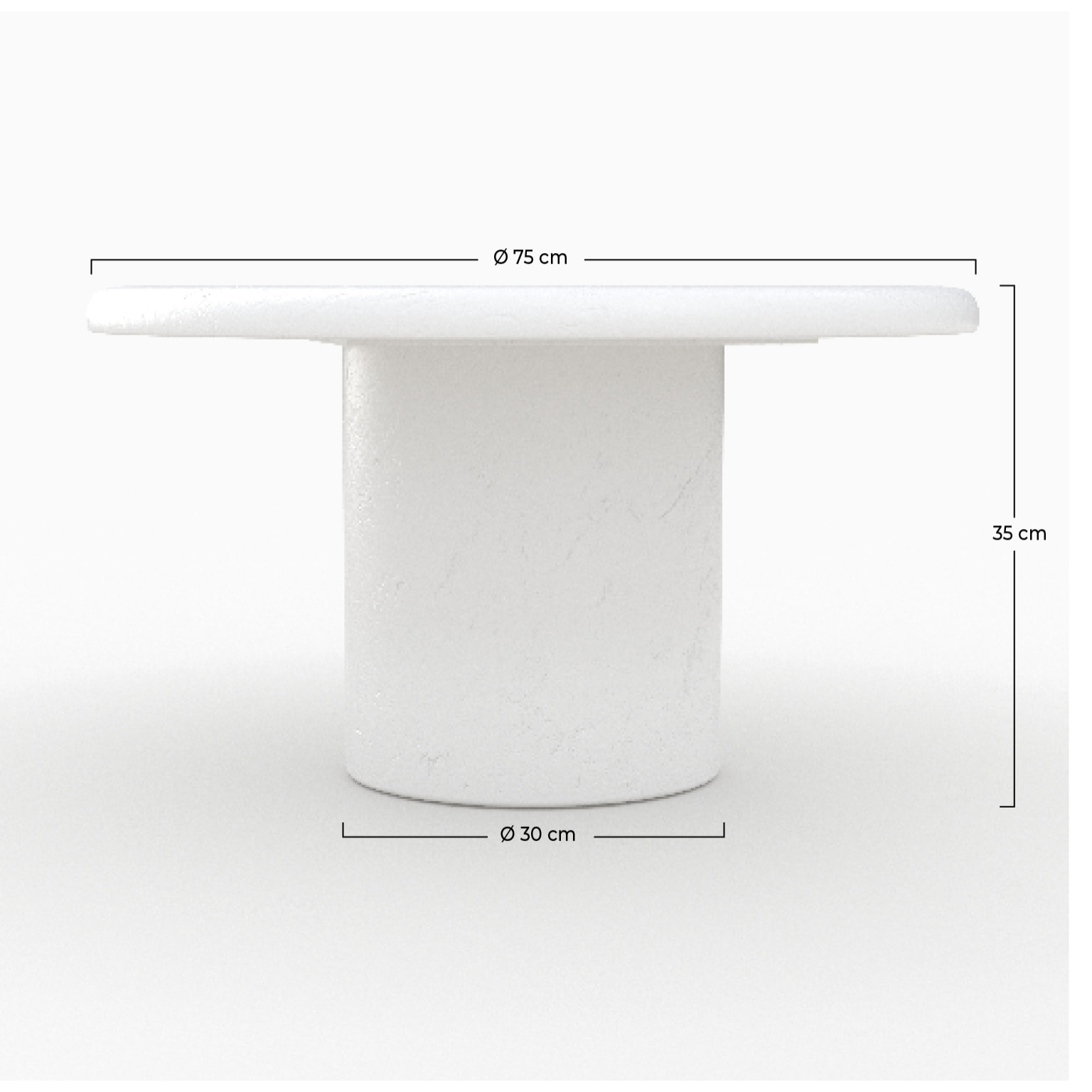 Table basse ronde en béton blanc cassé - Lulli
