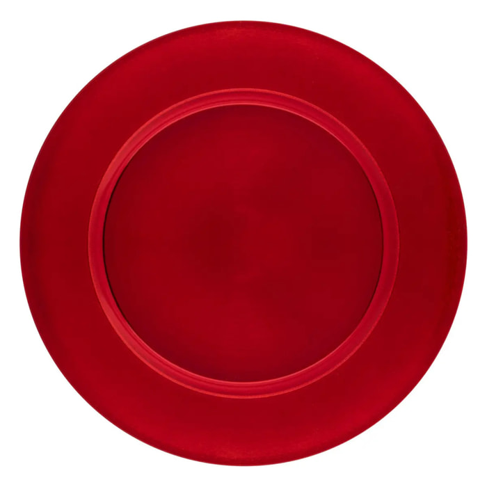 Assiette de présentation lisse rouge