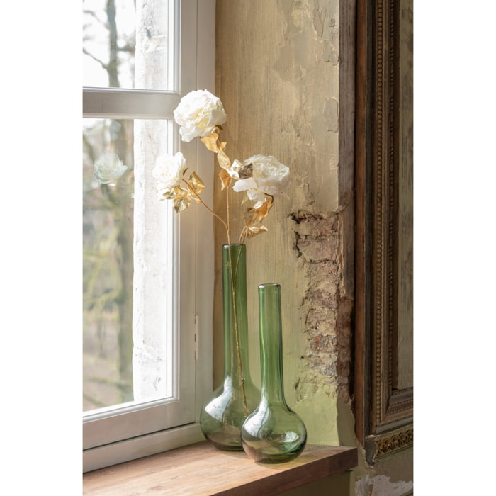 J-Line Vase Base Ronde Flask Verre Vert Small
